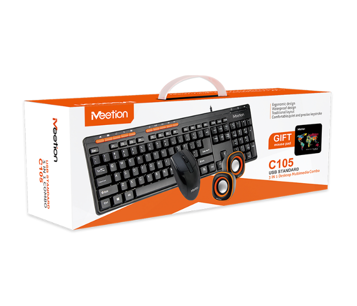 MEETION C105 WIRED KEYBOARD + MOUSE + SPEAKER COMBO