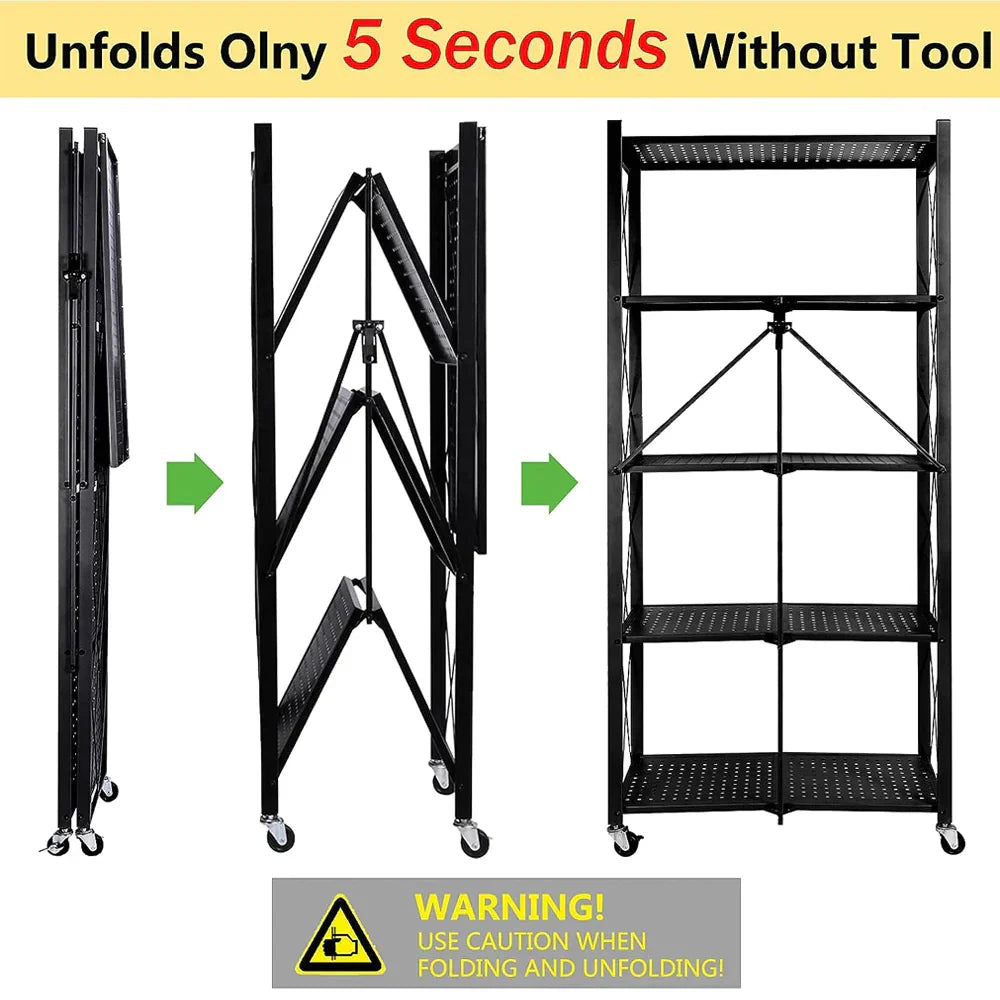 Tier Storage Shelves Foldable Storage Shelf Rack Storage Shelving On Wheels For Kitchen