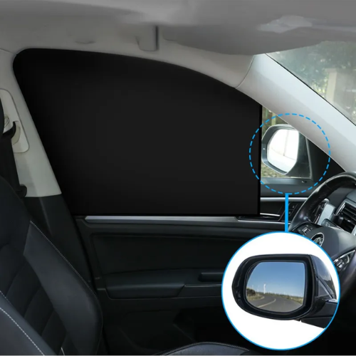 Car Front Side Window Sun Shade UV Protection Polyester Magnetic Car Sunshade Curtain (Driver Side, 62x48x33cm)