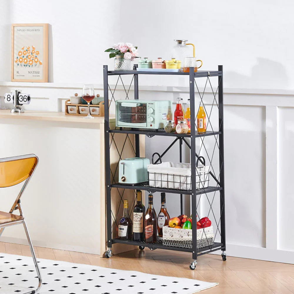 Tier Storage Shelves Foldable Storage Shelf Rack Storage Shelving On Wheels For Kitchen