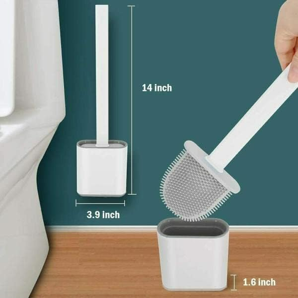 Silicone Toilet Brush Set - Bendable Deep Cleaning Feature