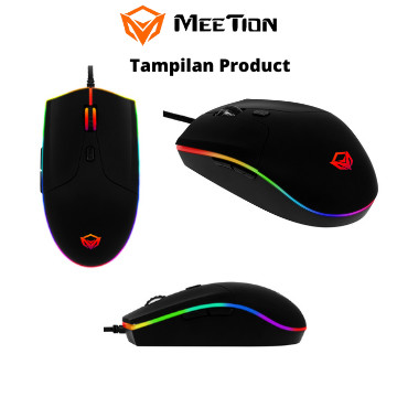 MeeTion MT-GM21 USB Wired Chromatic RGB Circulation Backlit Gaming Mouse
