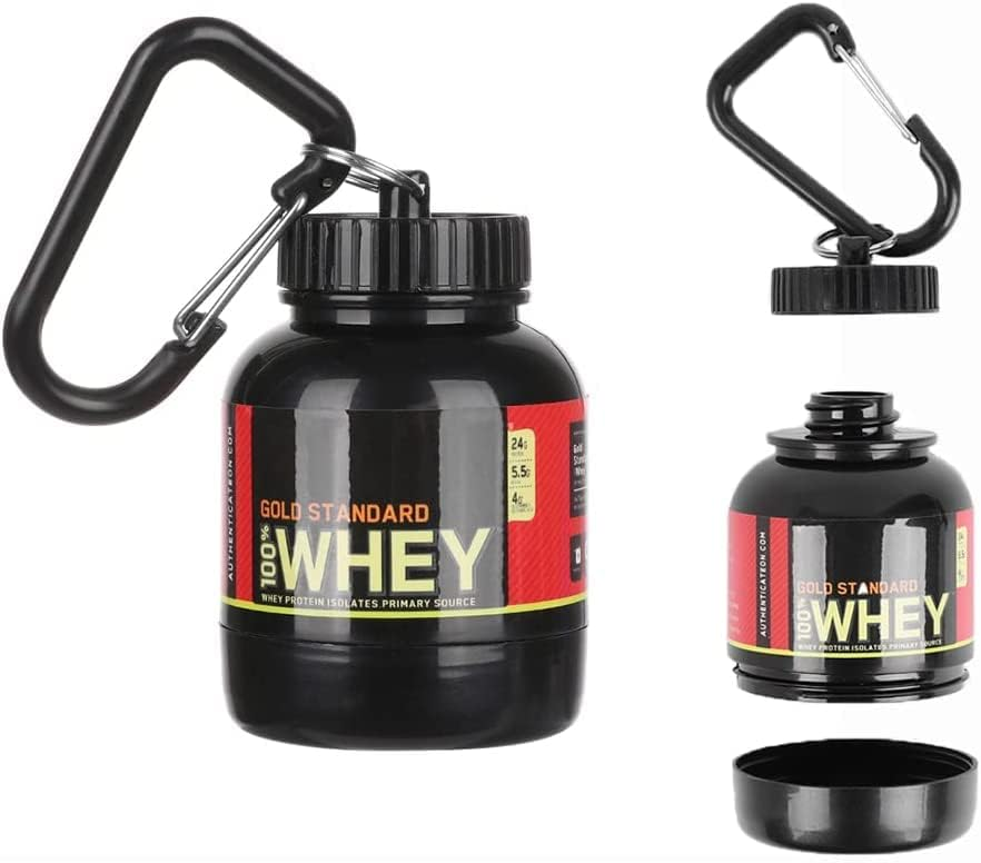 Protein Powder Container – Portable 30ml Supplement Dispenser with Keychain | Easy-to-Use for Gym, Fitness & Travel