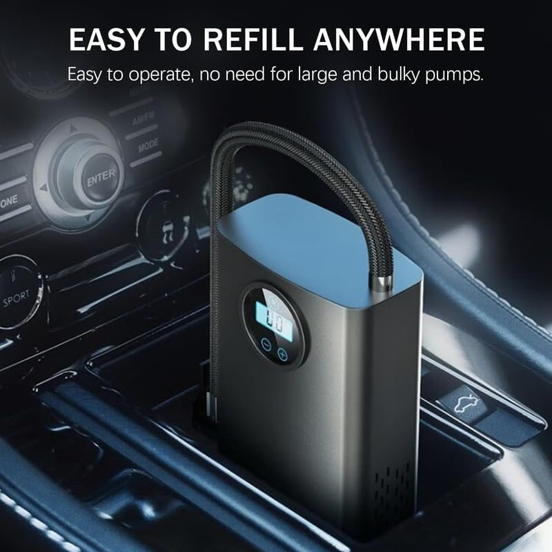 Adjustable Portable Compressor Tire Inflator with LCD Display