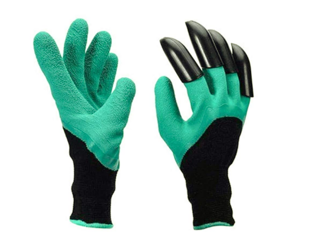 Gardening gloves with 4 claws