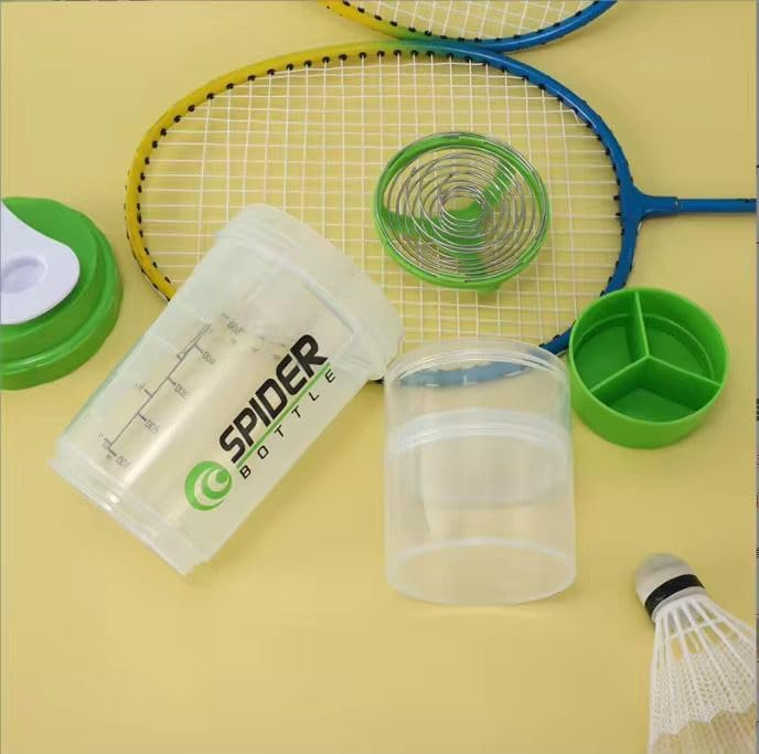 3 In 1 Spider Shaker Bottle 500ml Green Color