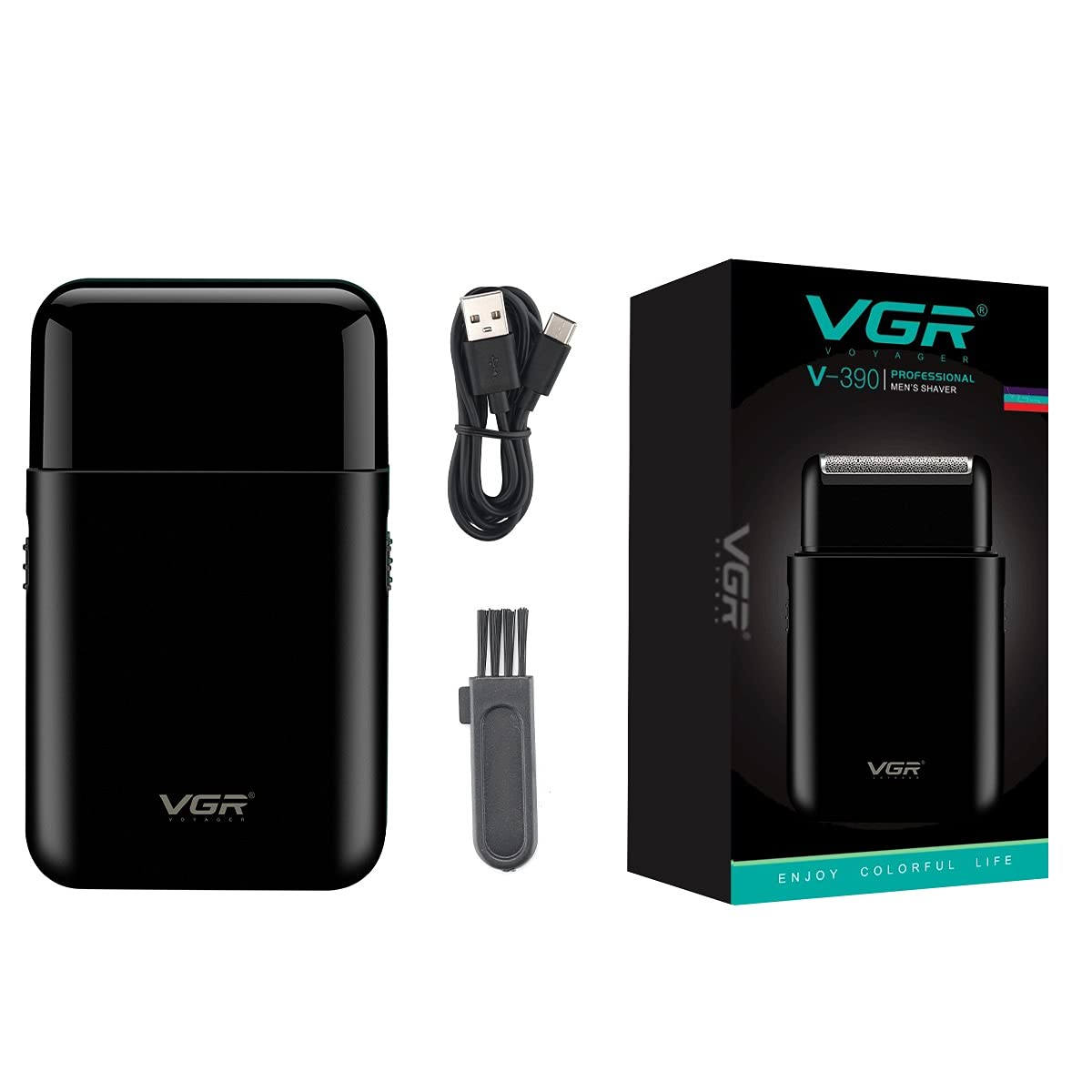 VGR V390 Ultra-Thin Electric Shaver & Beard Trimmer – Rechargeable Razor with USB