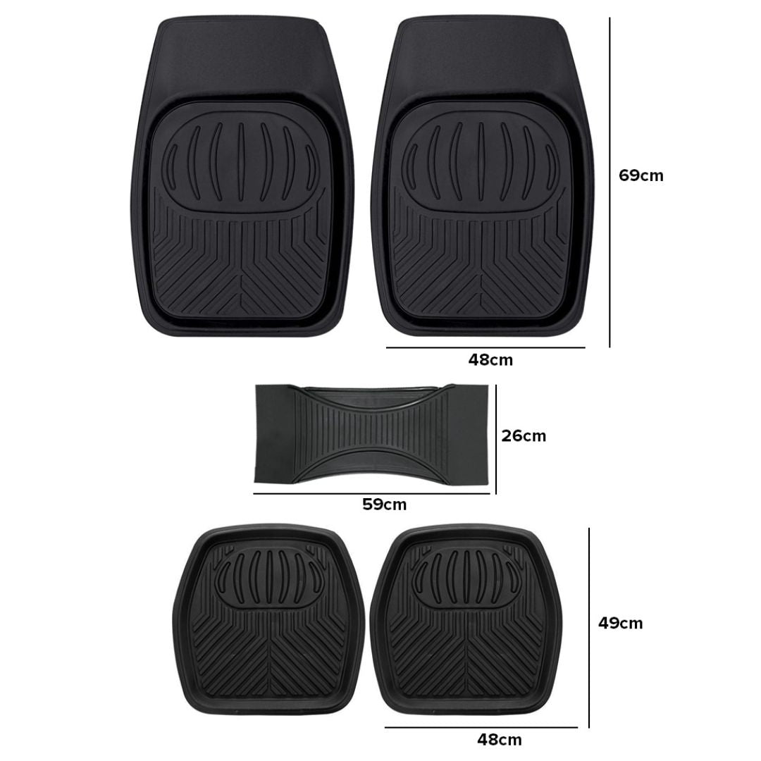 5-Piece Car Floor Mat Set, Anti-Slip Washable Mats for Vehicle Interior Protection (Black)