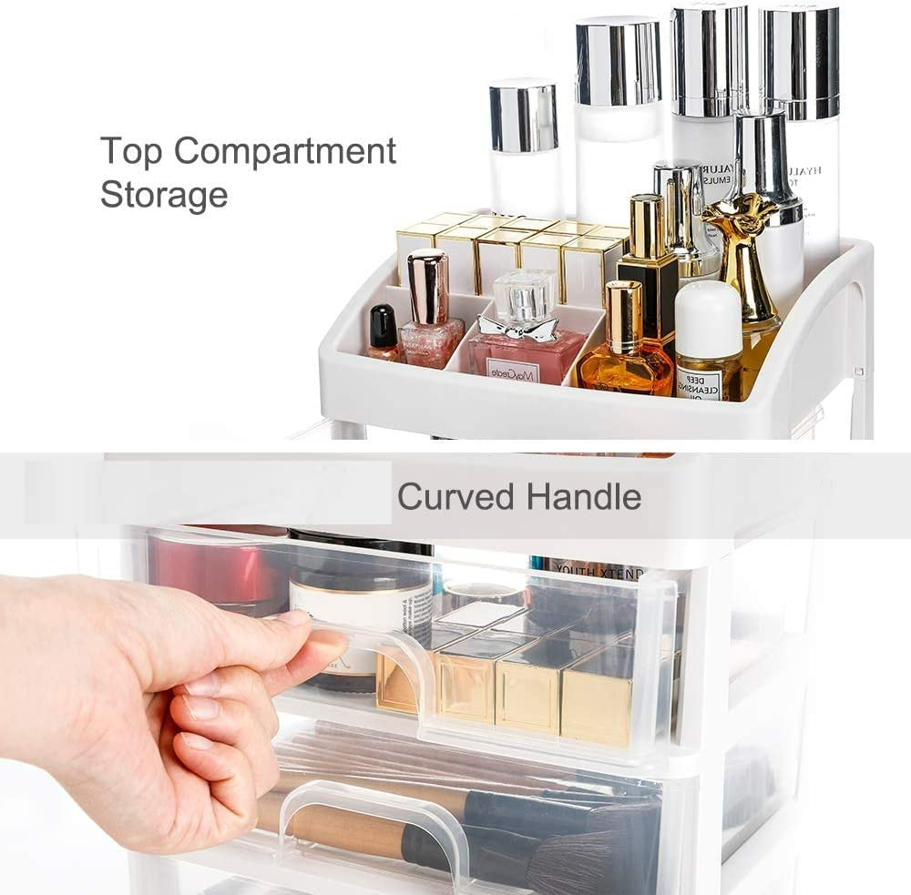 3 Layer Multipurpose Plastic Storage Drawer Box organizer for Kitchen tools, Office, Stationary, Jewellery, Make up, Cosmetics