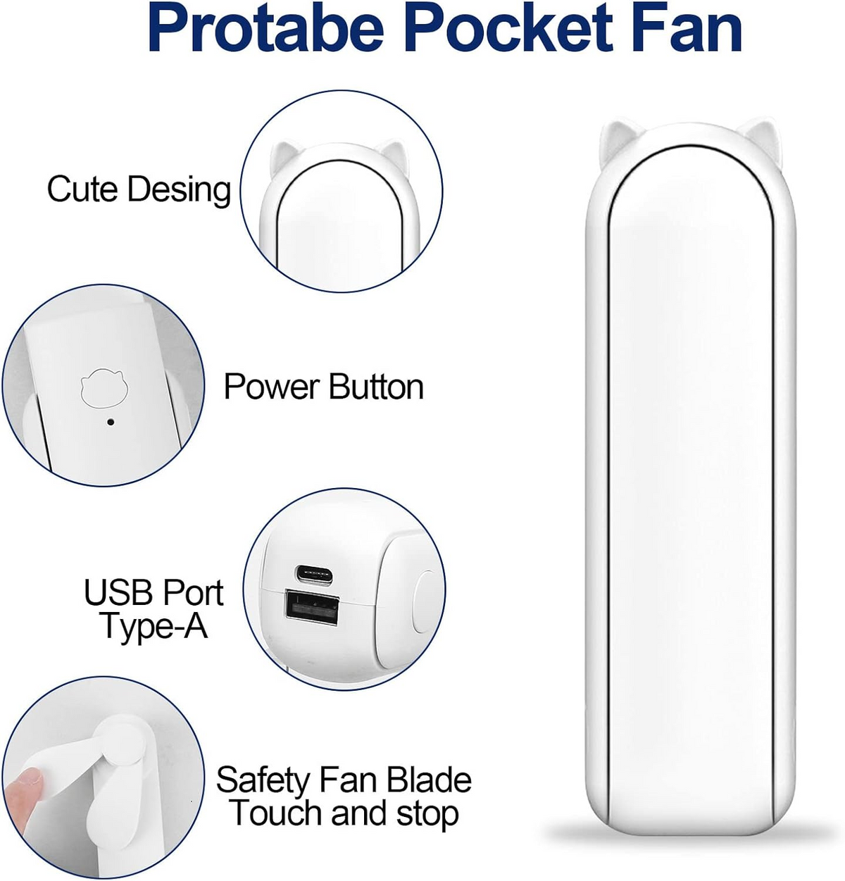 2 in 1 PowerBank Mini Handheld Fan – USB Rechargeable, Foldable & Portable Pocket Fan, Quiet Operation for Travel, Home & Outdoor