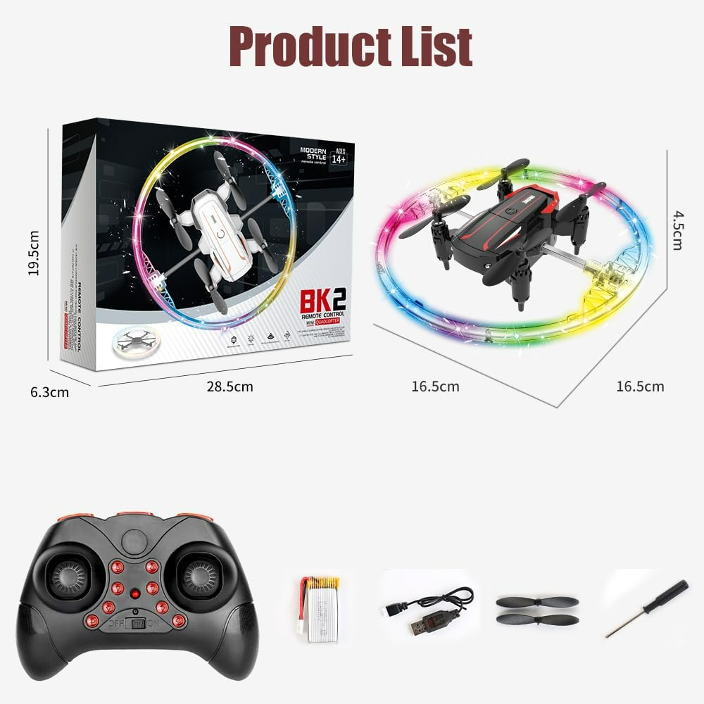Cool Led Drone 360Degree Roll Colorful Luminous Ball Stunt Tumbling Quadcopter Toy BK8