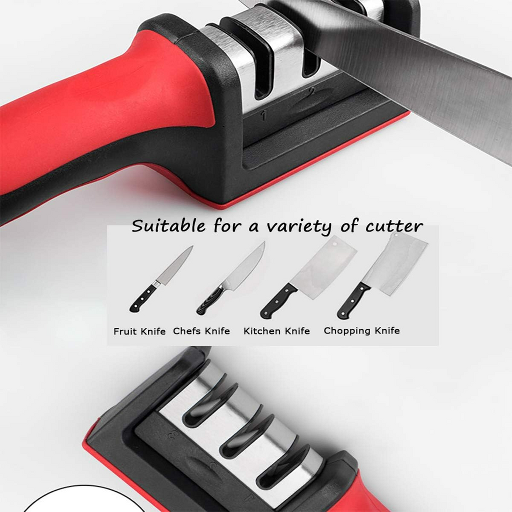 Premium Knife Sharpener, with 3-Stage Blades Sharpener Stone
