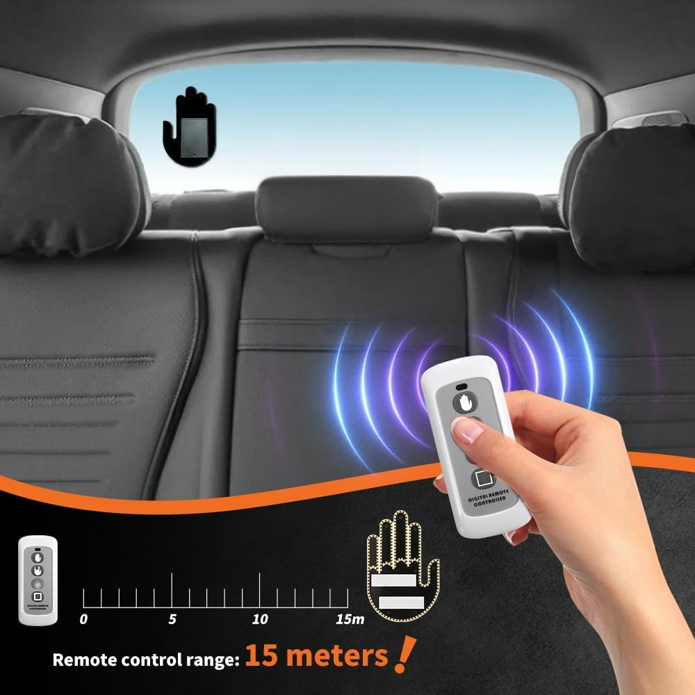 LED Hand Signal Car 3 Modes Middle Finger for Car Rear Window Road With Remote Control