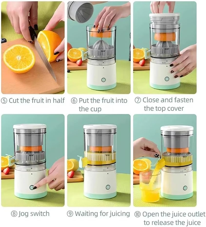 Portable Rechargeable Electric Citrus Juicer Hands-Free