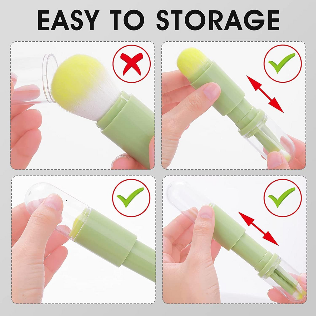 4-in-1 Portable Makeup Brush Set