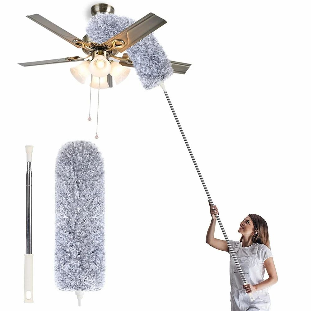 100 Inch Fan Duster, Extendable Microfiber Duster, Feather dust