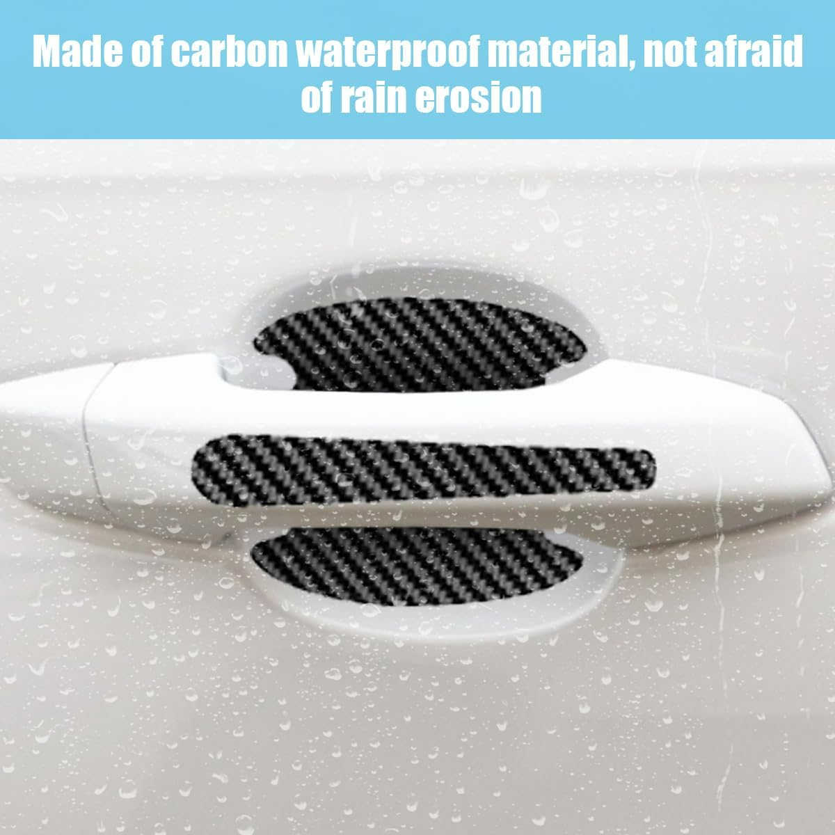 8PCS/SET Carbon Fiber Car Door Handle Protector Cover Inner Bowl Anti Scratch Sticker