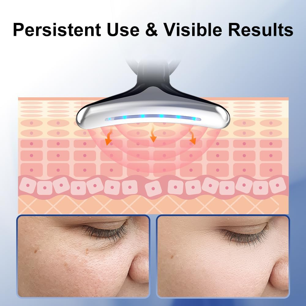 3 in 1 Vibration Face & Neck Massager – Triple-Action Anti-Wrinkle Device for Skin Tightening, Lifting & Smoothing