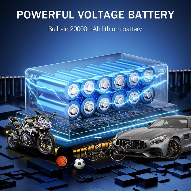 Adjustable Portable Compressor Tire Inflator with LCD Display