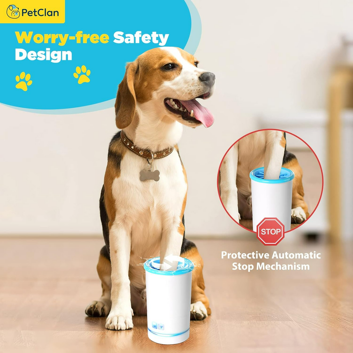 Dog Pet Foot Cleaner Rechargeable Soft Brushes for Small & Medium Dogs