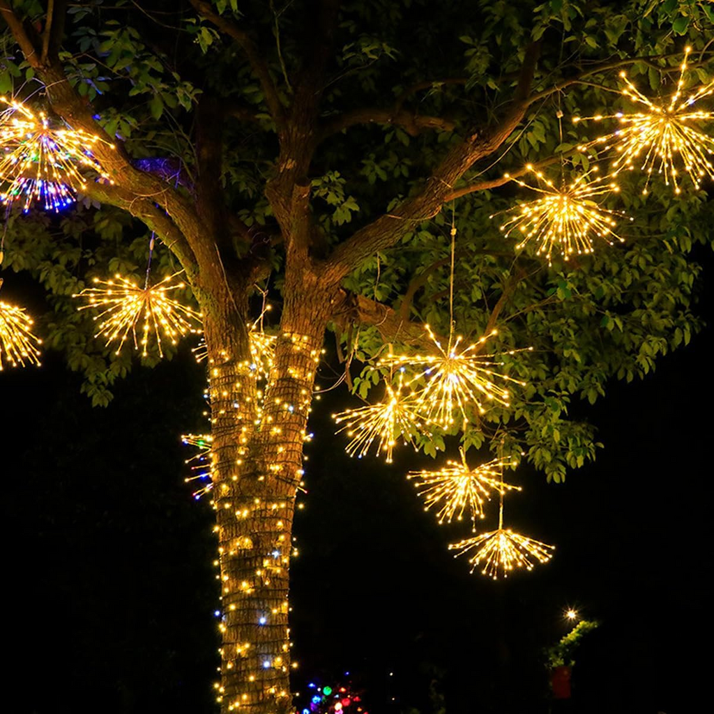 Christmas Starburst Light Lighted Ball 120 LED Firework Lights Twinkle Hanging Ball