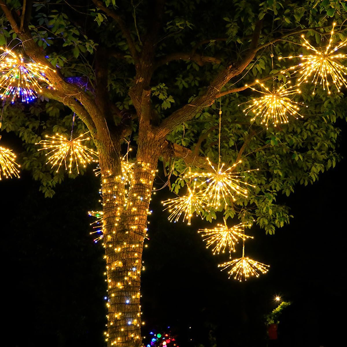 Christmas Starburst Light Lighted Ball 120 LED Firework Lights Twinkle Hanging Ball