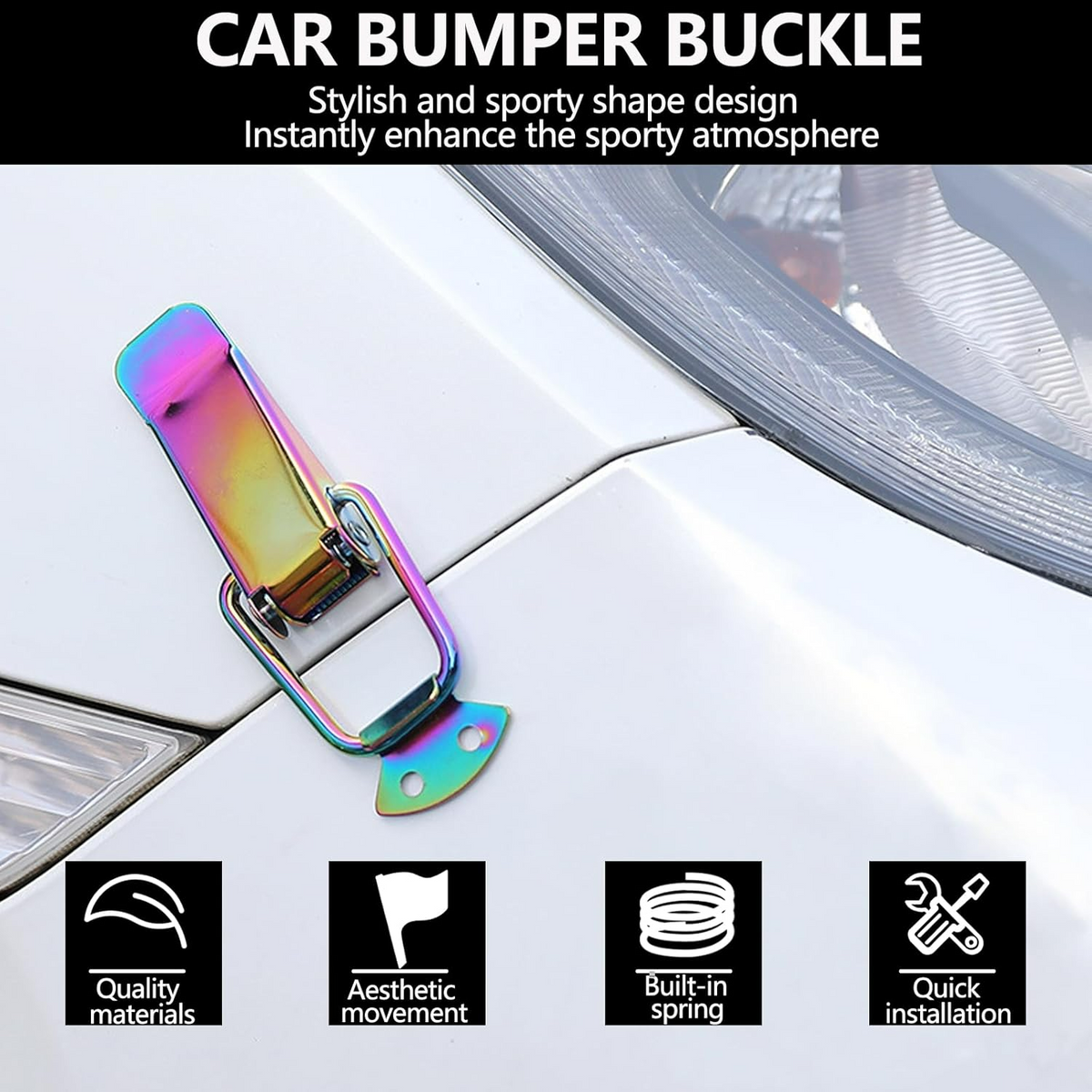 2PCS Colorful Stainless Steel Bumper Quick Release Fasteners – Universal Front & Rear Car Clips