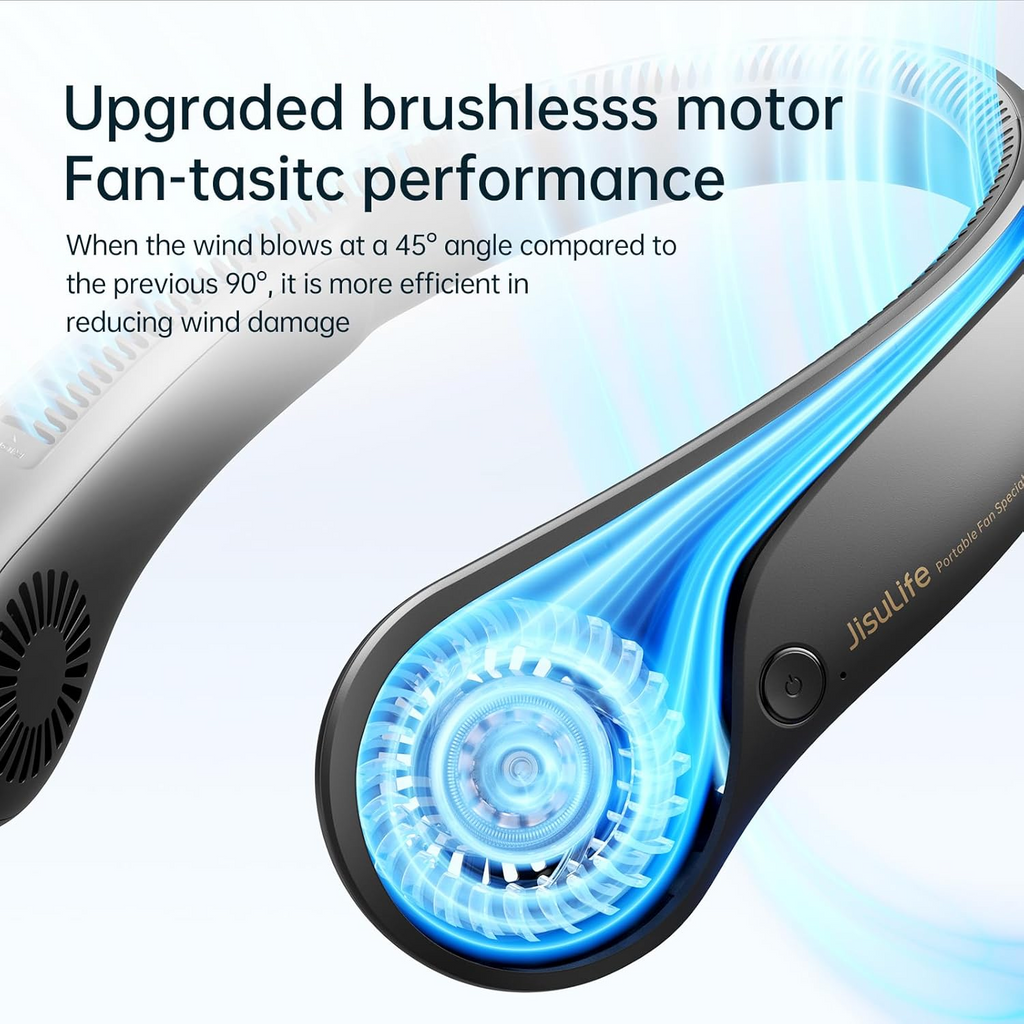 Portable Neck Fan – Hands-Free Bladeless Wearable Fan with Rechargeable Battery