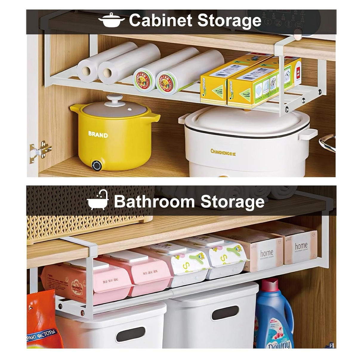 Expandable Shoe Rack Organizer - Adjustable Shoe Rack & Under Cabinet Shelf ( BLACK COLOR )