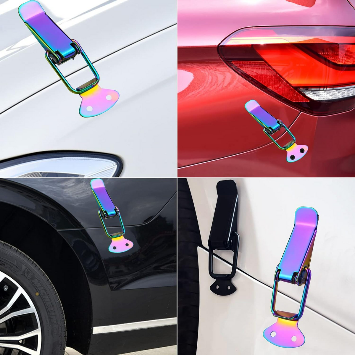 2PCS Colorful Stainless Steel Bumper Quick Release Fasteners – Universal Front & Rear Car Clips