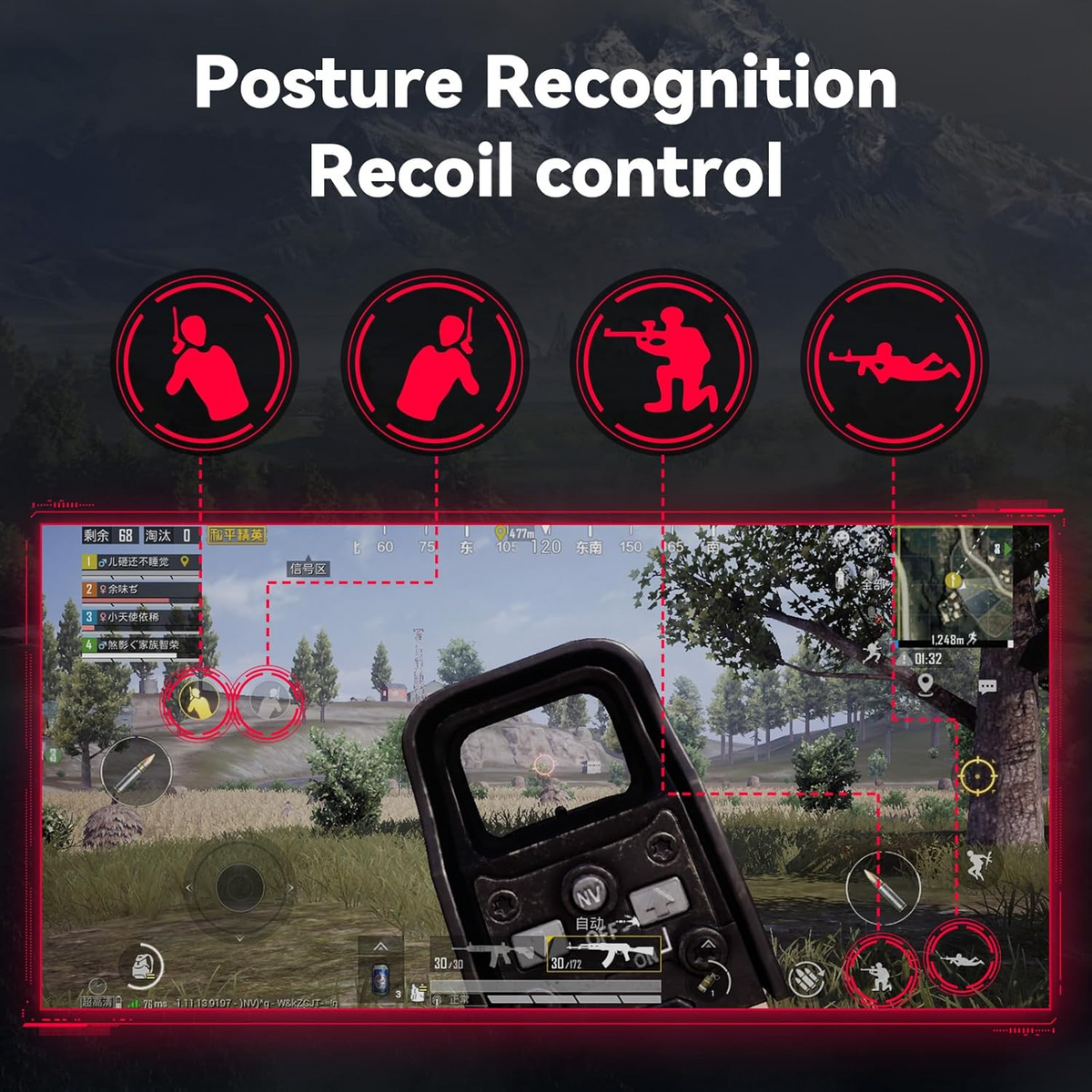 OEM 4-IN-1 Mobile Gaming Combo: Keyboard, Mouse, Converter, Stand