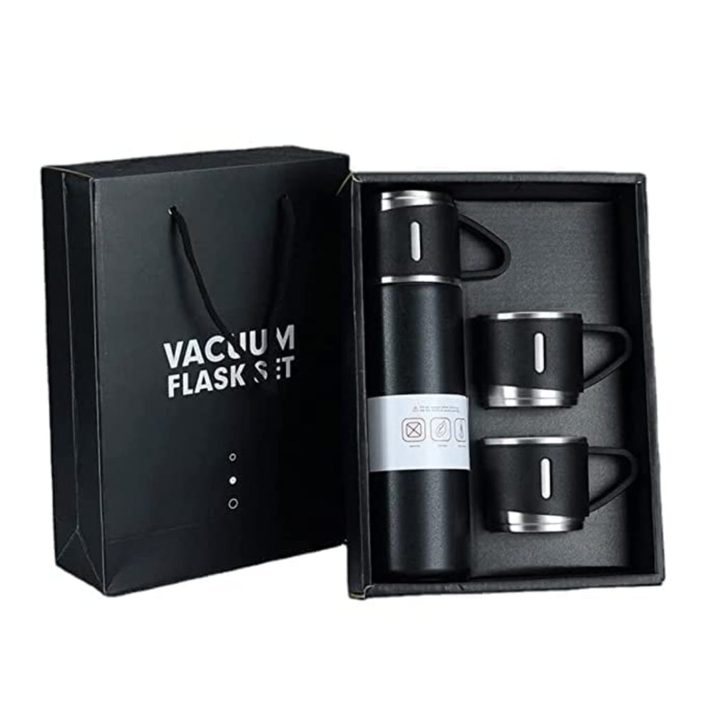 Thermos With Cups Double Wall Stainless Steel 500ml Vacuum Flask