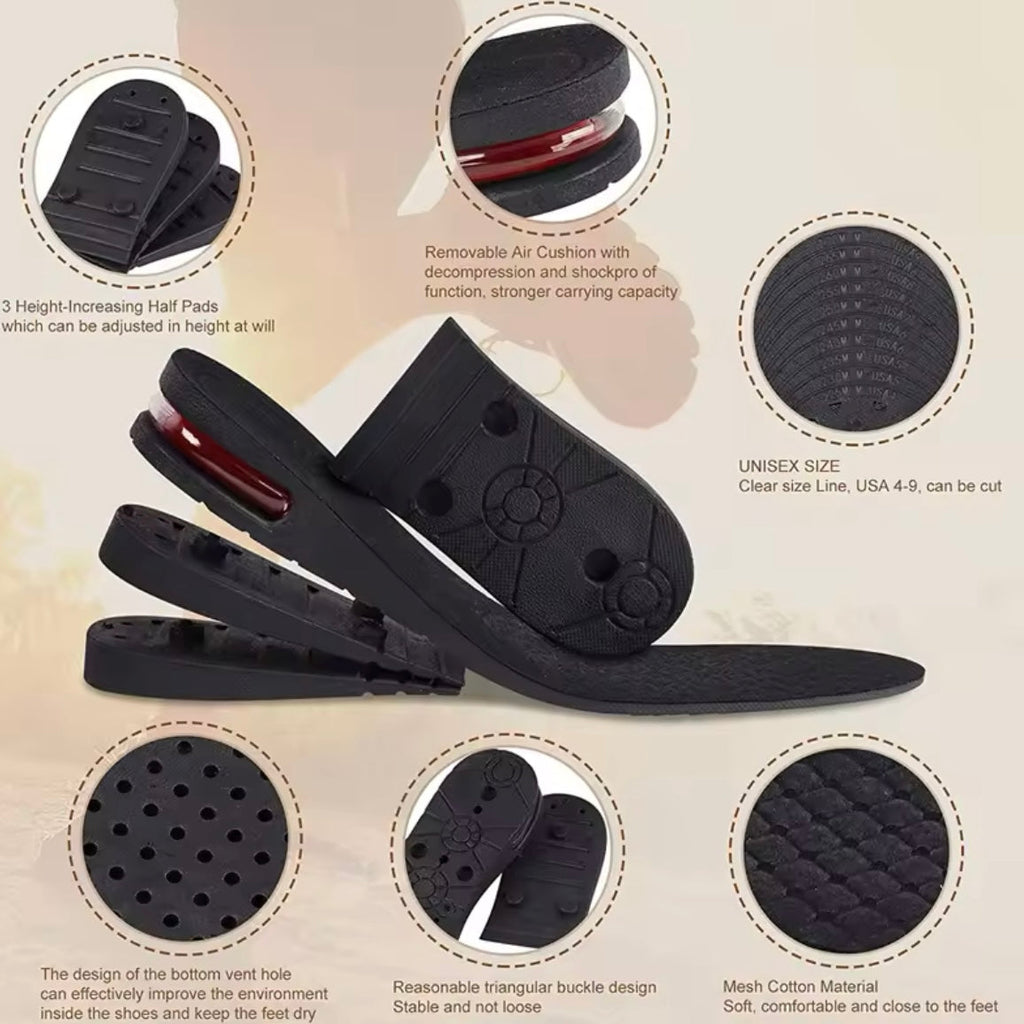Foot Height Increase Insole With Air Cushion Adjustable Shoe