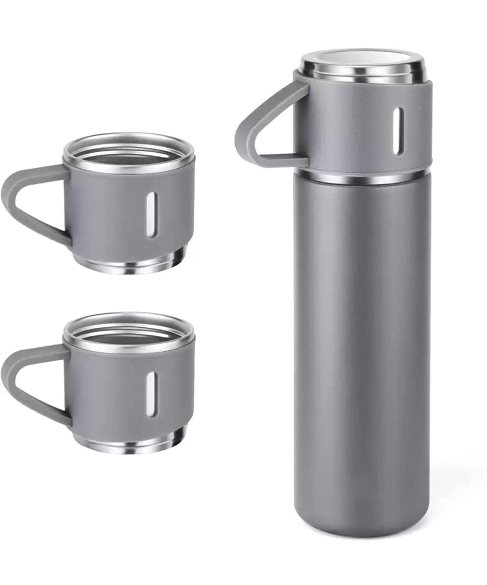 Thermos With Cups Double Wall Stainless Steel 500ml Vacuum Flask