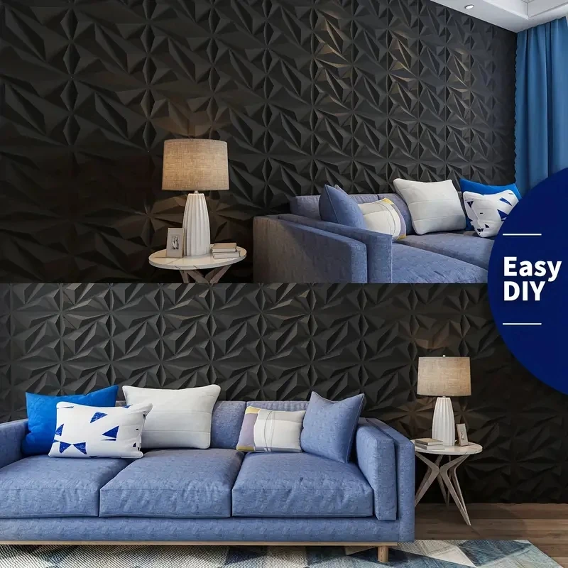 3D Black Diamond PVC Wall Panels