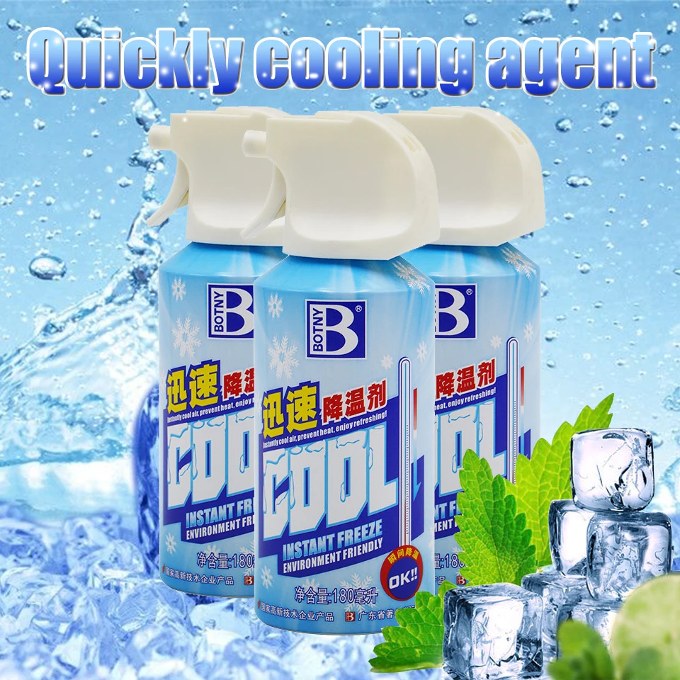 Instant Cooling Spray – 180ml Cool Ice Dry Spray, Fast-Acting Car & Body Cooling Mist, Spray for Summer Heat Relief