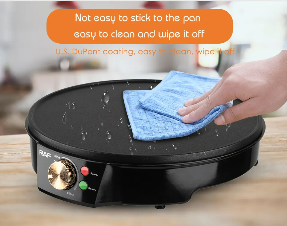 1200W Mini Aluminum Crepe Maker Pan Commercial Pancake Pan Cake Electric Crepe Maker R528
