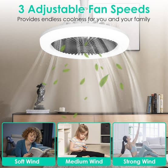 Socket Lamp Fan Light Cooler With Remote Control