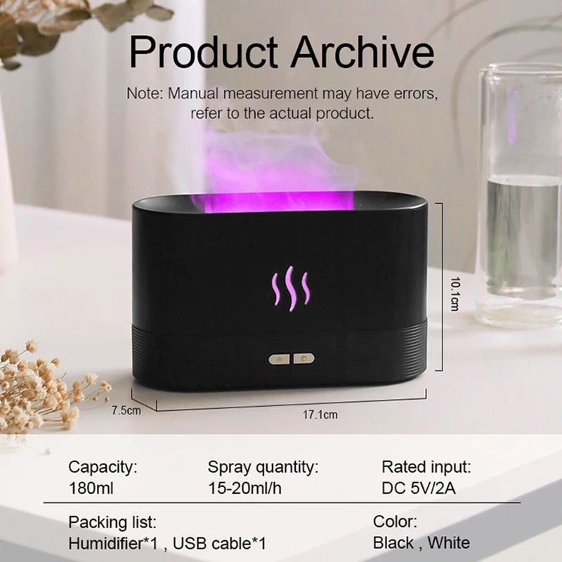 Rgb Flame Fire Humidifier Aromatherapy Diffuser