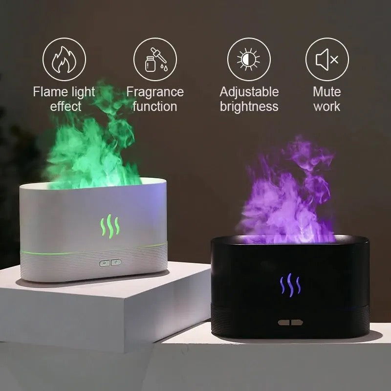 Rgb Flame Fire Humidifier Aromatherapy Diffuser