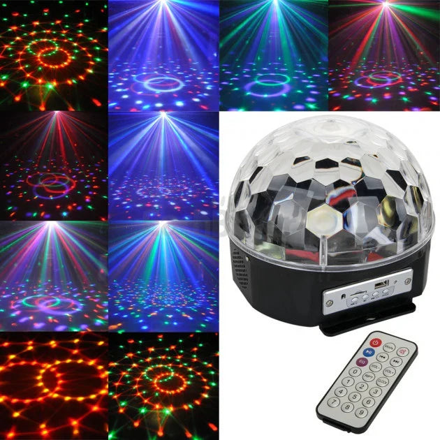 Bluetooth MP3 LED Disco Light Crystal Magic Ball Rotating Stage Lamp