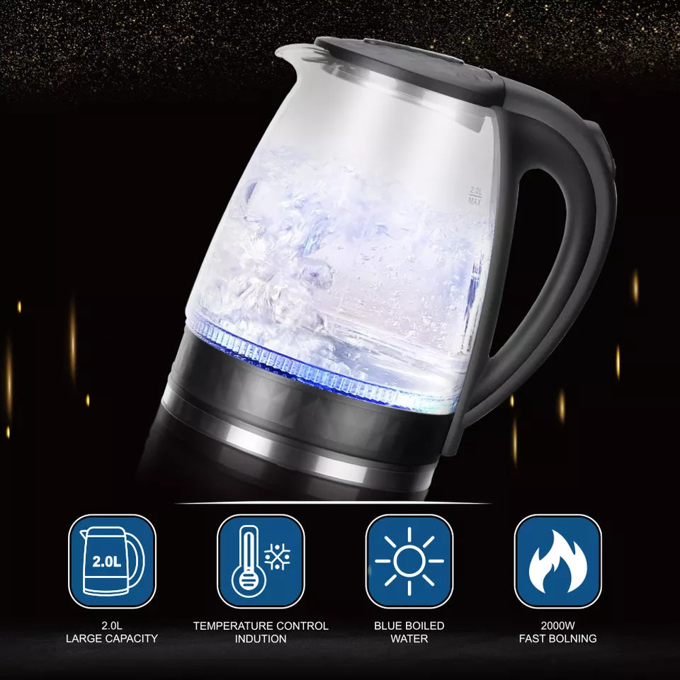 Raf Glass 2 Litre Electric Kettle Heater R7865