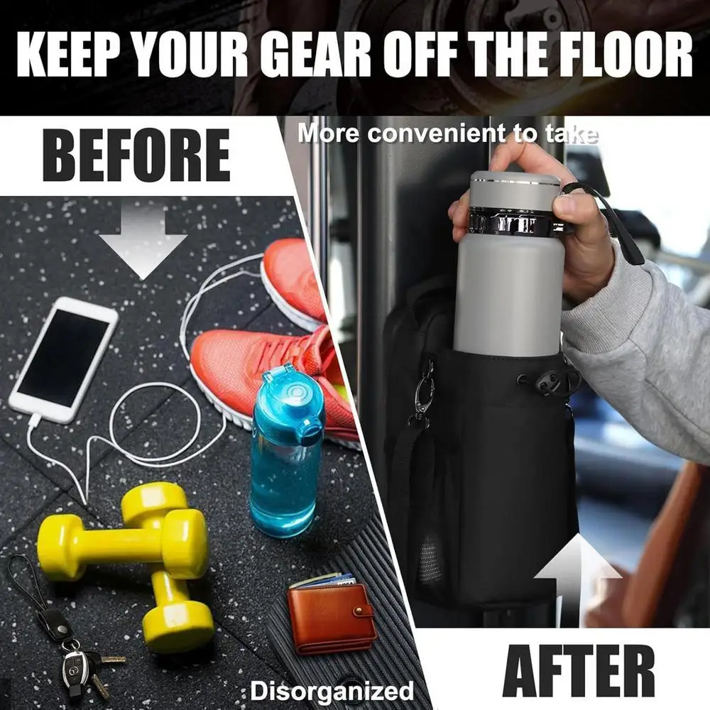 Magnetic Gym Bag With Water Bottle Holder