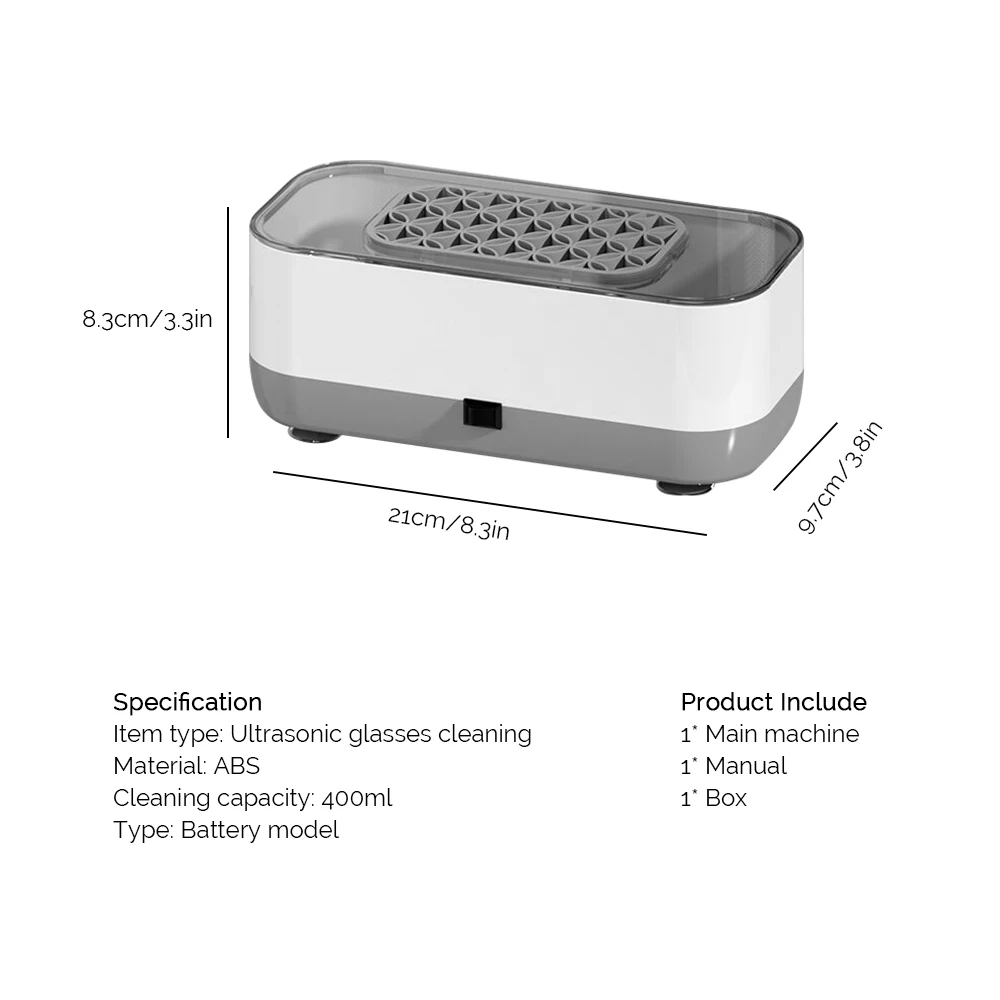 Ultrasonic Jewelry & Eyeglass Cleaner – High-Frequency Cleaning Bath for Jewelry, Makeup Brushes