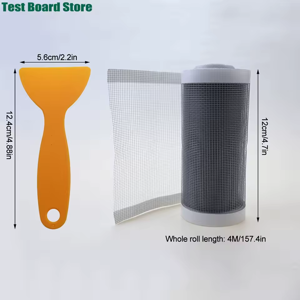 1 Roll Net tape Self-Adhesive Plastic Screen Repair Tape 4.7" x 157" - For Windows, Door Screens, Non-Waterproofing, and Mosquito Net Repair