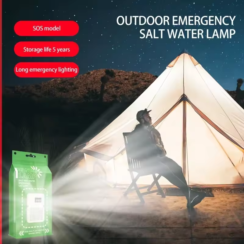 Portable Salt Water LED Lamp for Camping, Hiking & Emergencies.