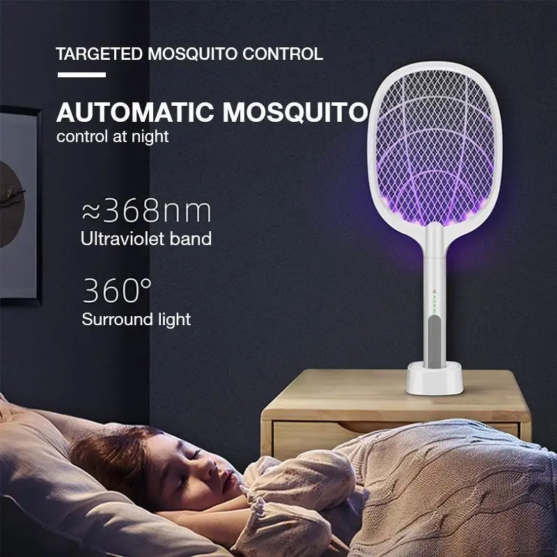 USB Rechargeable Electric Mosquito Swatter & Lamp – Fly Zapper