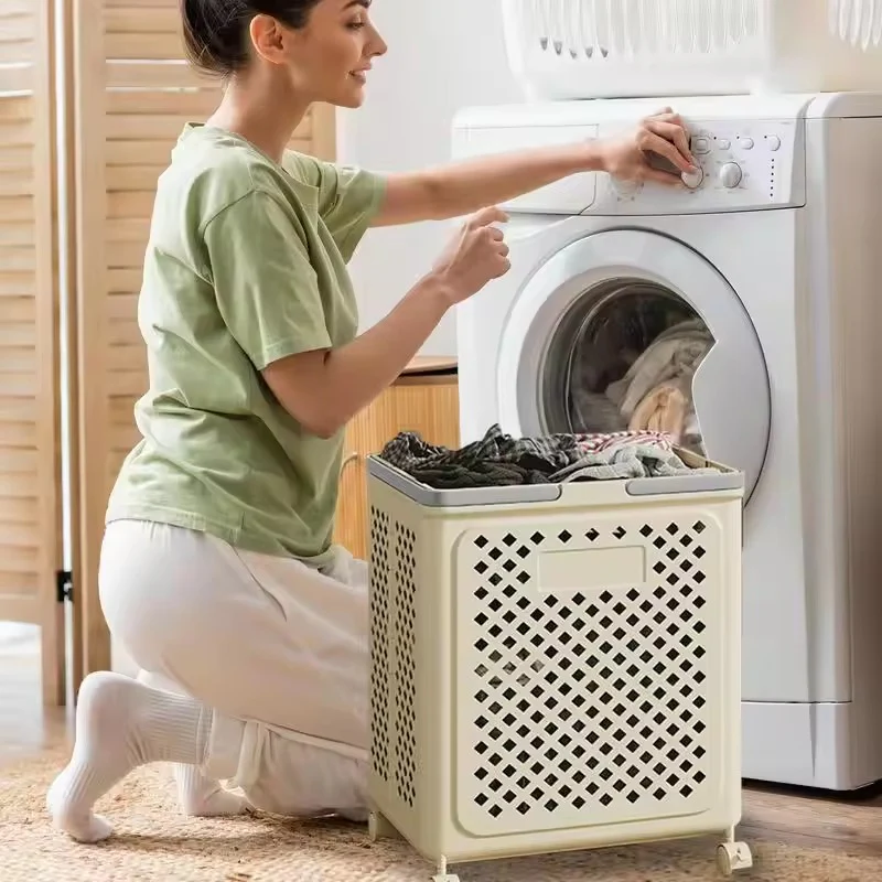 Foldable Rolling Laundry Basket
