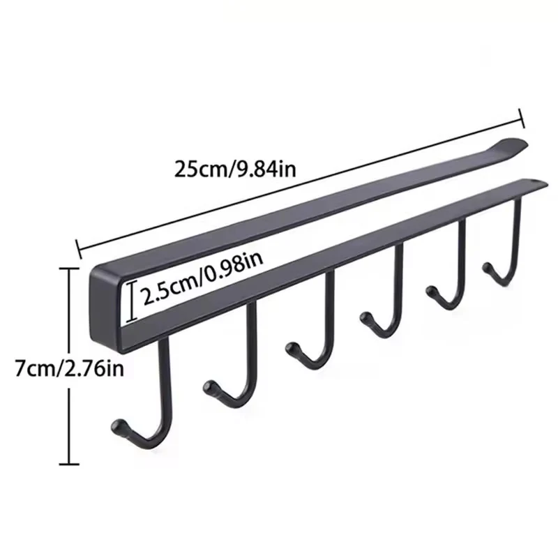 6 hook stainless organizer