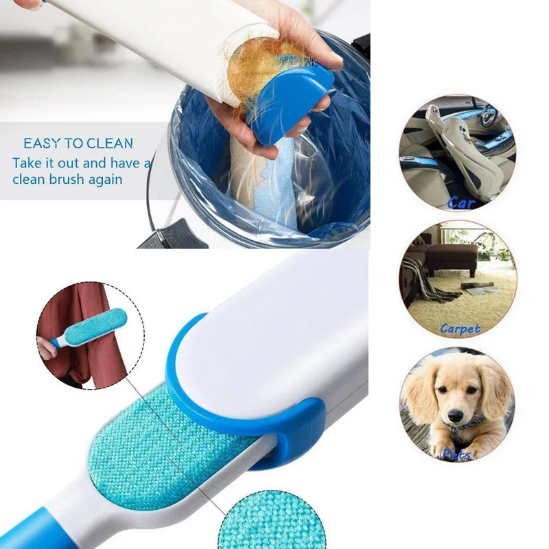 Pet Hair Remover Brush for Dogs and Cats with Efficient Double-Sided Self Cleaning Base, Animal Hair Removal Tool